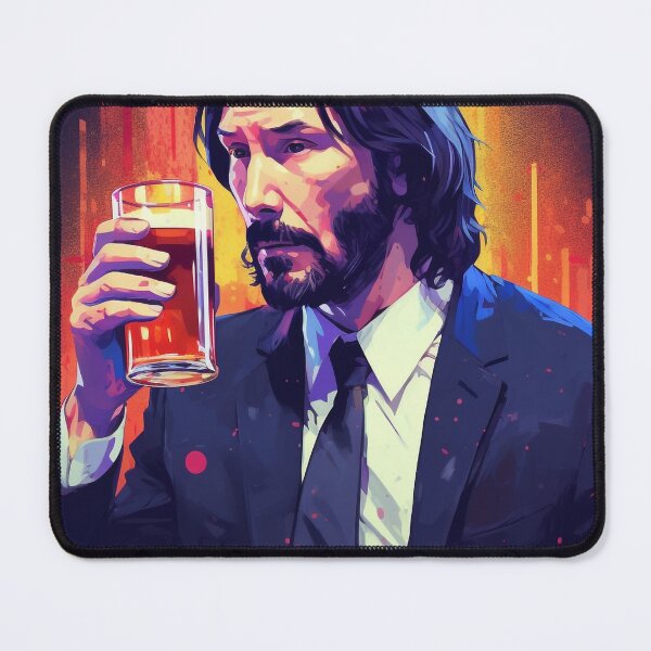 Item preview, John Wick drinking a beer designed and sold by Ginjerel.