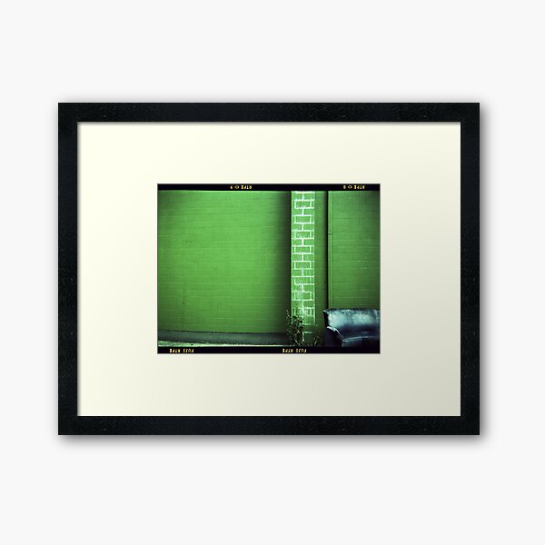 Blue Couch Green Wall Framed Art Print
