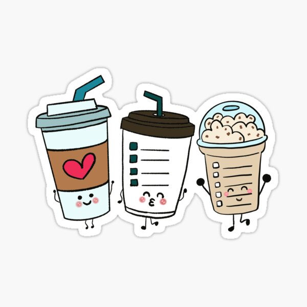 iced coffee cup Sticker for Sale by TinyWorldStudio