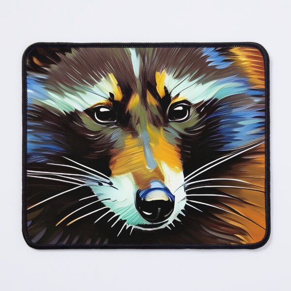 Artikelvorschau, Waschbärporträt, Impasto, Ai Generated Art entworfen und verkauft von ACC .