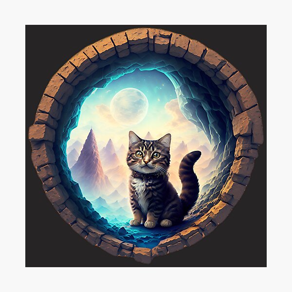 Furry Cat with Visual Illusion Photographic Print