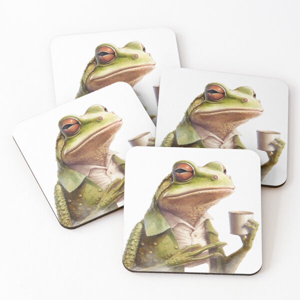 Item preview, Frog drinking coffee  designed and sold by famtasma1.