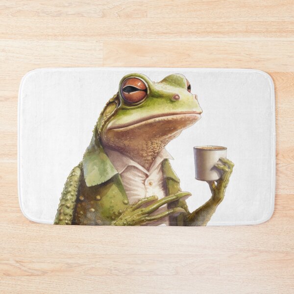 Item preview, Frog drinking coffee  designed and sold by famtasma1.