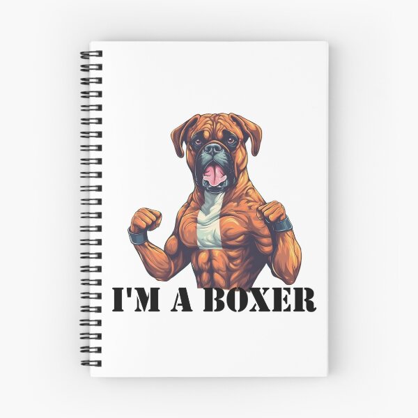 Artikelvorschau, Boxer-Hundeboxen „Ich bin ein Boxer“ (schwarzer Text) entworfen und verkauft von SADStyleDesigns.
