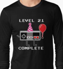 Level 21 Complete, 21th Birthday Gift Idea Long Sleeve T-Shirt