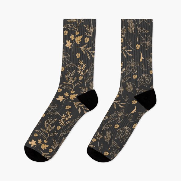 Item preview, Flowers Seamless Pattern Gold and Black designed and sold by KrieytPrintz.