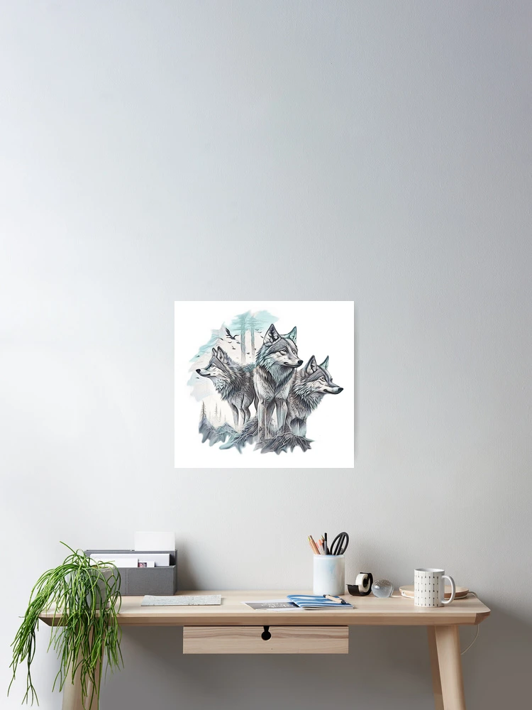 Thumbnail 2 of 3, Poster, Wolves designed and sold by flashcompact.