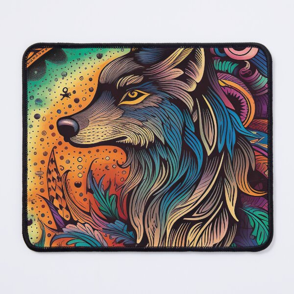 Item preview, Mandala Cosmic Colorful Wolf Design designed and sold by Unique-Vibe.