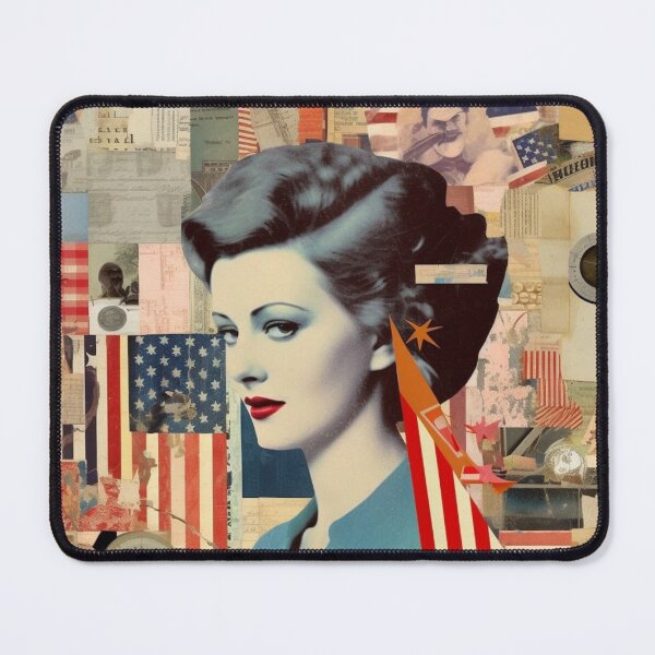 Item preview, America Retro Vintage Patchwork of Americana Pattern Collage designed and sold by BrandonArtWorld.
