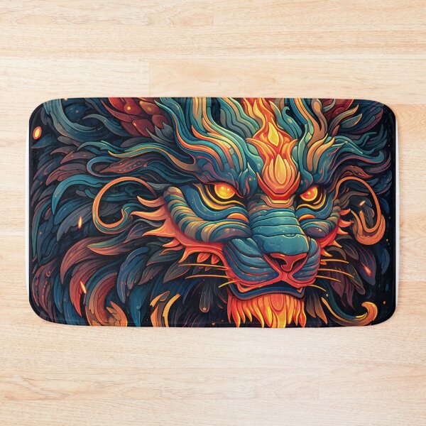 Item preview, Digital Art Tiger- Graphic Colorful Tiger Abstract Blue and Fire Orange Flaming tiger designed and sold by JD72shirtshop.