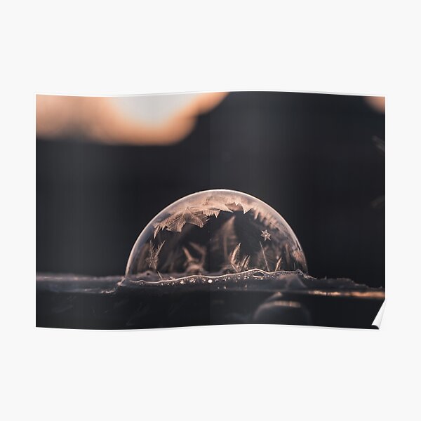 Freezing soap bubble Poster