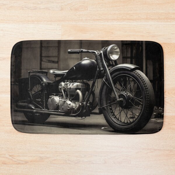 Item preview, Vintage Motorcycle Black and White 2 Wheels Monochrome Authentic Old Design designed and sold by Univers Noir et Blanc.