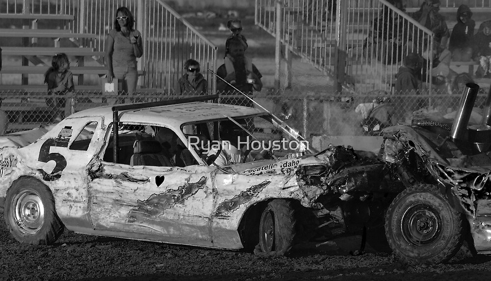 "Crash Up Derby Black and White" by Ryan Houston Redbubble