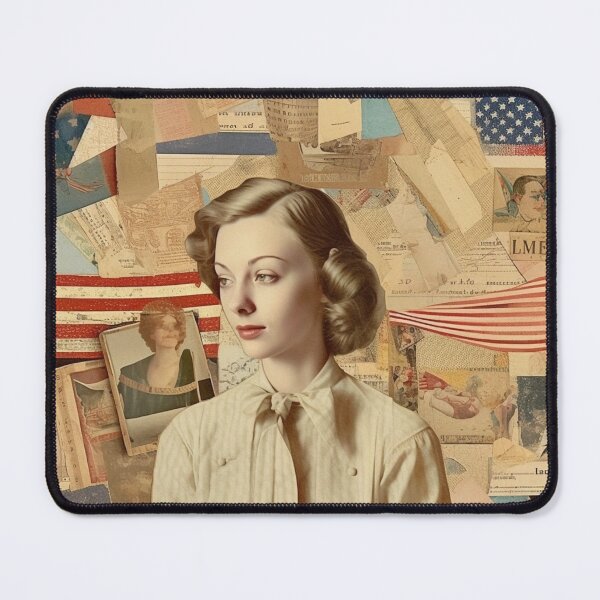 Item preview, America Retro Vintage Patchwork of Americana Pattern Collage designed and sold by BrandonArtWorld.