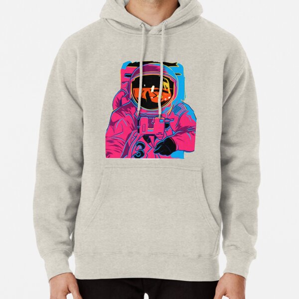 Trippy rainbow Astronaut Pullover Hoodie