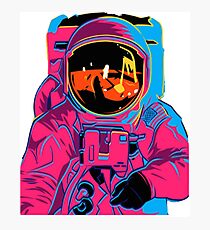 Trippy rainbow Astronaut Photographic Print