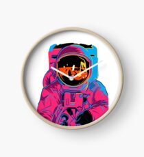 Trippy rainbow Astronaut Clock