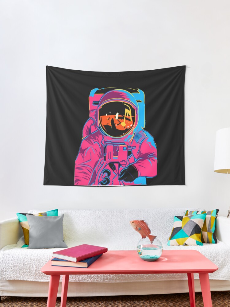 Tripping Space Man Wall Tapestry Astronaut in Galaxy For Wall Hanging Tapestry 