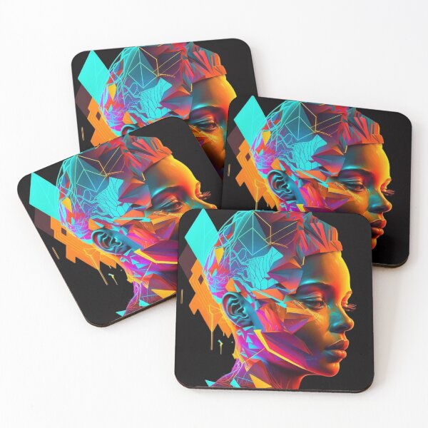 Item preview, Glowing, neon-infused portrait of a person designed and sold by iDezine GD.