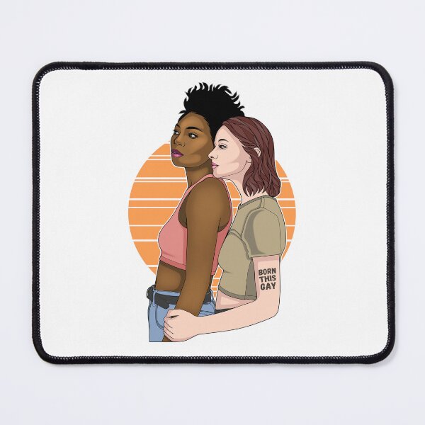 Item preview, Interracial Lesbian Couple Hug I Was Born This Gay (Pride Month Edition) designed and sold by ObsidianDaz.