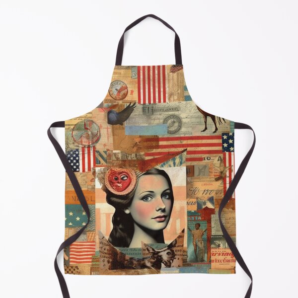 Item preview,   America Retro Vintage Patchwork of Americana Pattern Collage designed and sold by BrandonArtWorld.