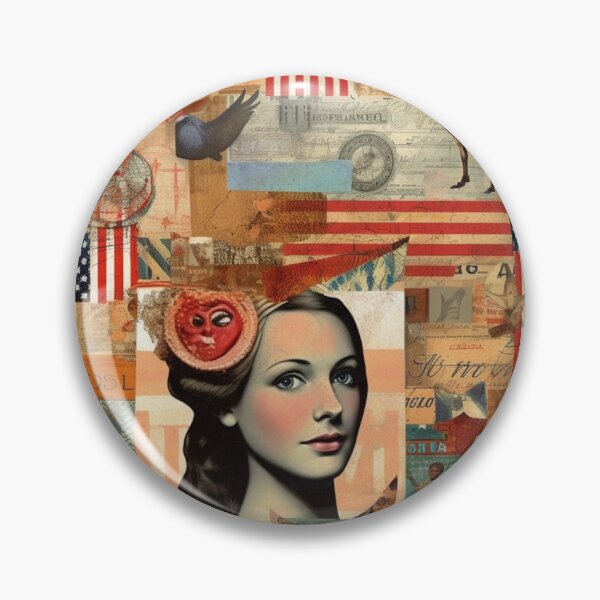 Item preview,   America Retro Vintage Patchwork of Americana Pattern Collage designed and sold by BrandonArtWorld.