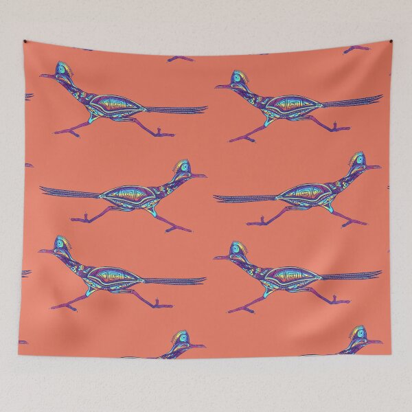 Aperçu de l'œuvre Rainbow Roadrunner Rose pêche créée et vendue par Caummon Thread.