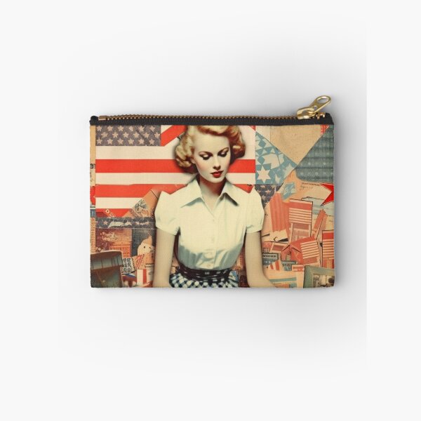 Item preview,  America Retro Vintage Patchwork of Americana Pattern Collage designed and sold by BrandonArtWorld.