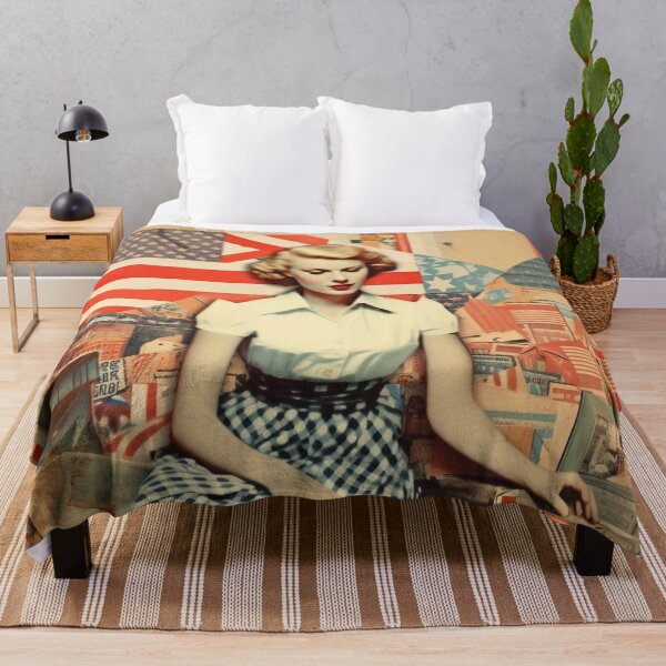 Item preview,  America Retro Vintage Patchwork of Americana Pattern Collage designed and sold by BrandonArtWorld.