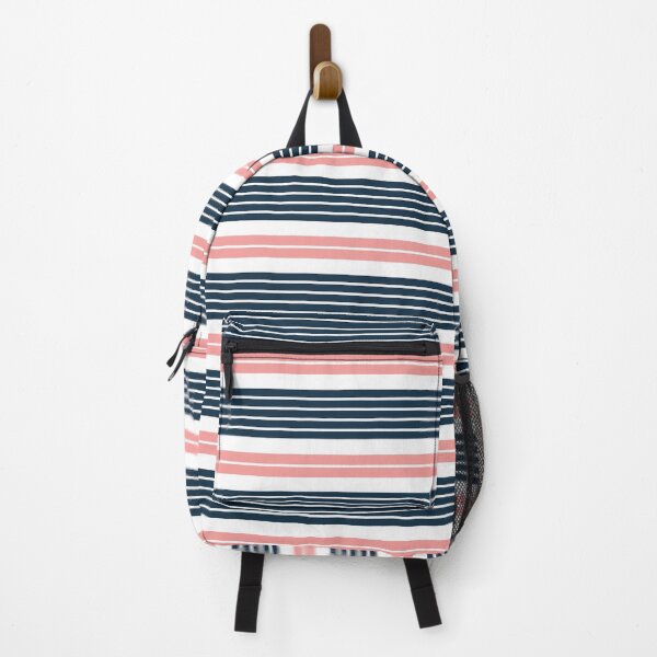 Item preview, Simple horizontal navy stripes design - pink designed and sold by BattaAnastasia.