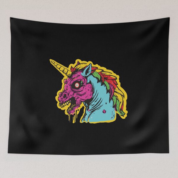 Item preview, Horror Scary Retro Vintage Zombie Unicorn designed and sold by ScaryTeddybear.