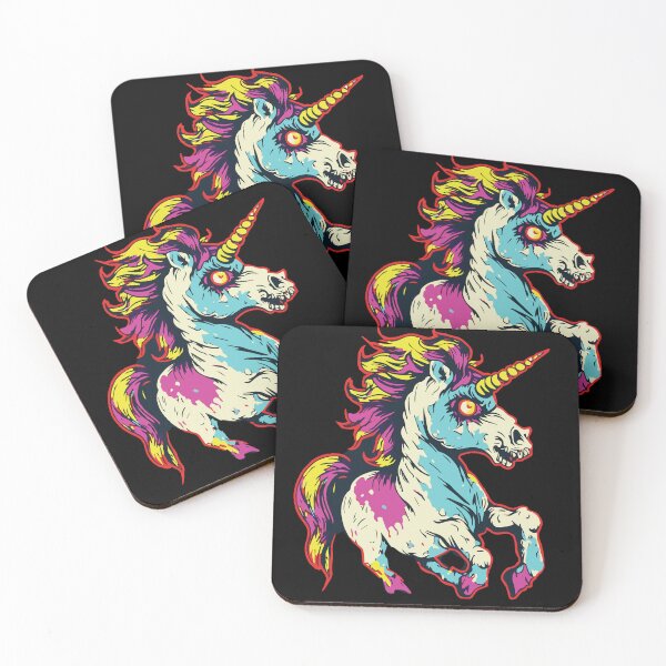 Item preview, Horror Scary Retro Vintage Zombie Unicorn designed and sold by ScaryTeddybear.
