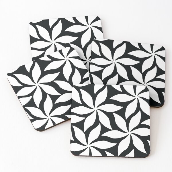 Item preview, Claudia Flores Black and White Simple Retro Flower Pattern designed and sold by ClaudiaFlores.