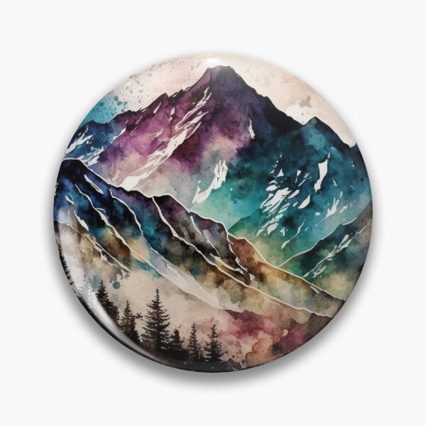 Item preview, Dramatic watercolor interpretation of a rugged mountain range designed and sold by iDezine GD.