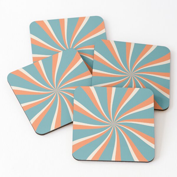 Item preview, Orange, beige and blue retro style sun rays designed and sold by BattaAnastasia.