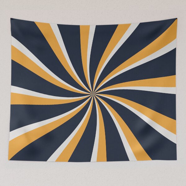 Item preview, Blue, yellow and gray retro style sun rays designed and sold by BattaAnastasia.