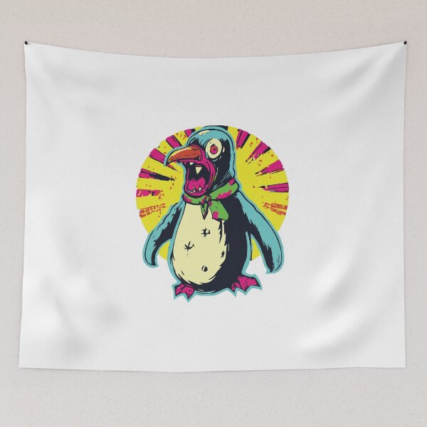 Item preview, Horror Scary Retro Vintage Zombie Penguin designed and sold by ScaryTeddybear.