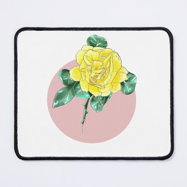Item preview, Copy of Minimalist yellow Rose flower line art designed and sold by JuniperWild.
