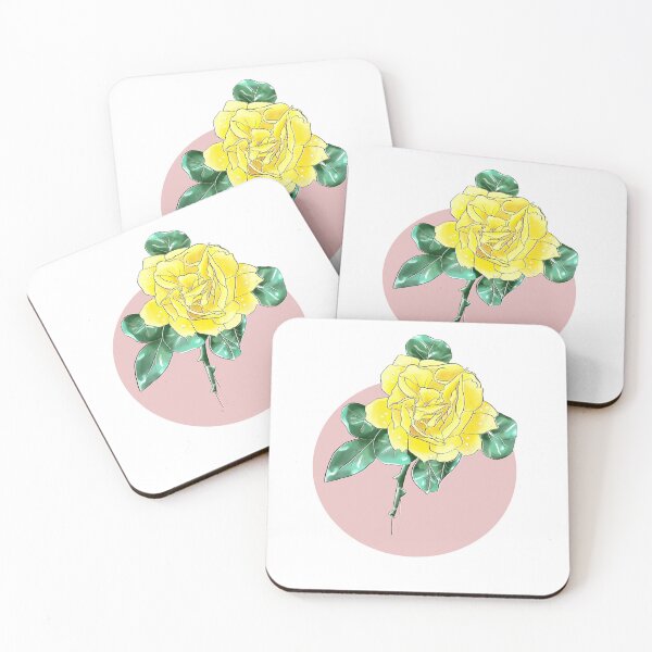 Item preview, Copy of Minimalist yellow Rose flower line art designed and sold by JuniperWild.