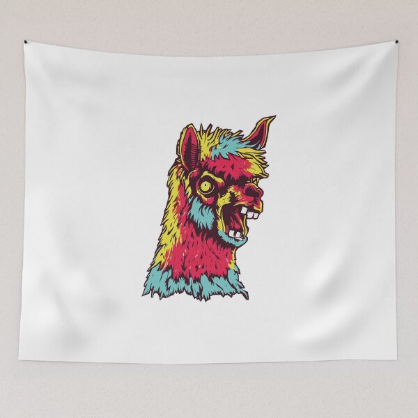 Item preview, Horror Scary Retro Vintage Zombie Alpaca designed and sold by ScaryTeddybear.
