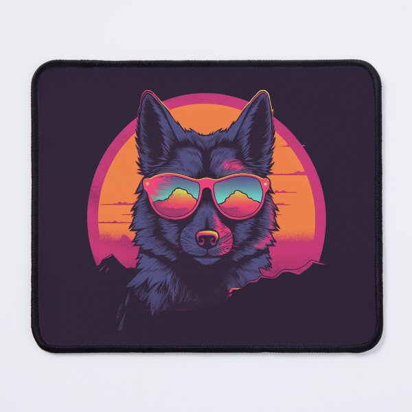 Item preview, Synthwave Wolf Head designed and sold by cetakulang.
