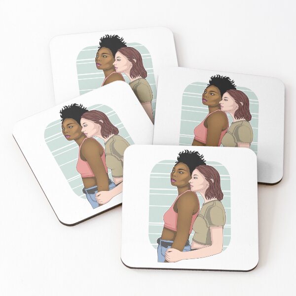 Item preview, Interracial Lesbian Couple Hug (Pride Month Edition) designed and sold by ObsidianDaz.