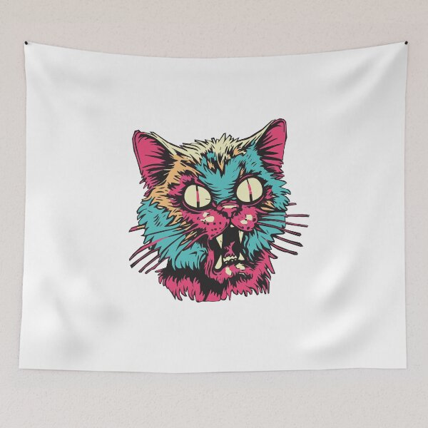 Item preview, Horror Scary Retro Vintage Zombie Cat designed and sold by ScaryTeddybear.