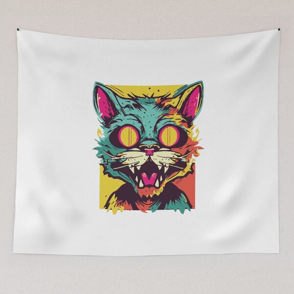 Item preview, Copy of Horror Scary Retro Vintage Zombie Cat designed and sold by ScaryTeddybear.