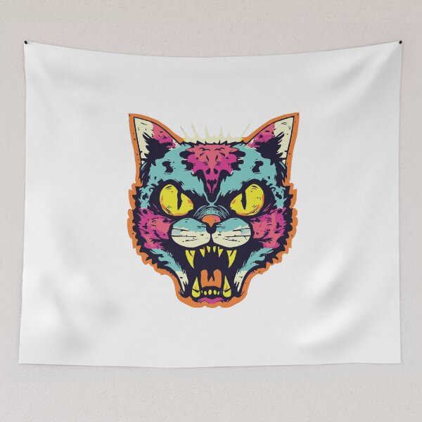 Item preview, Horror Scary Retro Vintage Zombie Cat designed and sold by ScaryTeddybear.