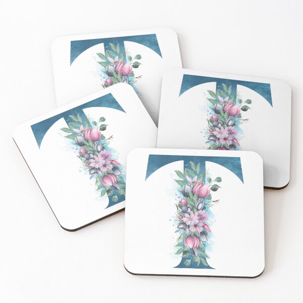 Item preview, Letter T Initial Or Monogram With Watercolor Flowers designed and sold by KreativniUm.