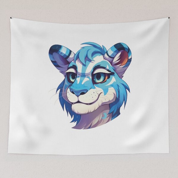 Artikelvorschau, Blauer Pelztiger entworfen und verkauft von FurryKingdom.