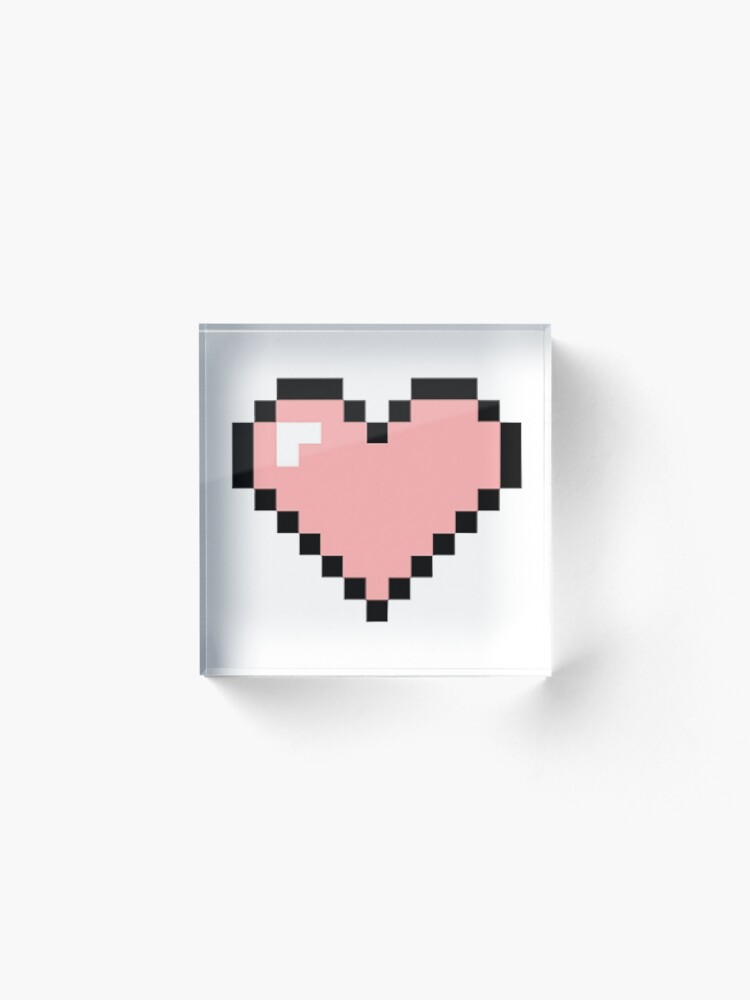 Pink Hearts Acrylic Block