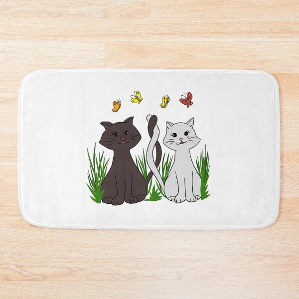 Item preview, two cats in love with butterflies designed and sold by Asiyat.