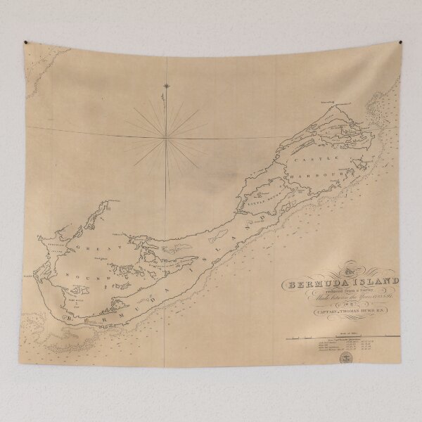 Item preview, Vintage Bermuda Map (1827) designed and sold by BravuraMedia.